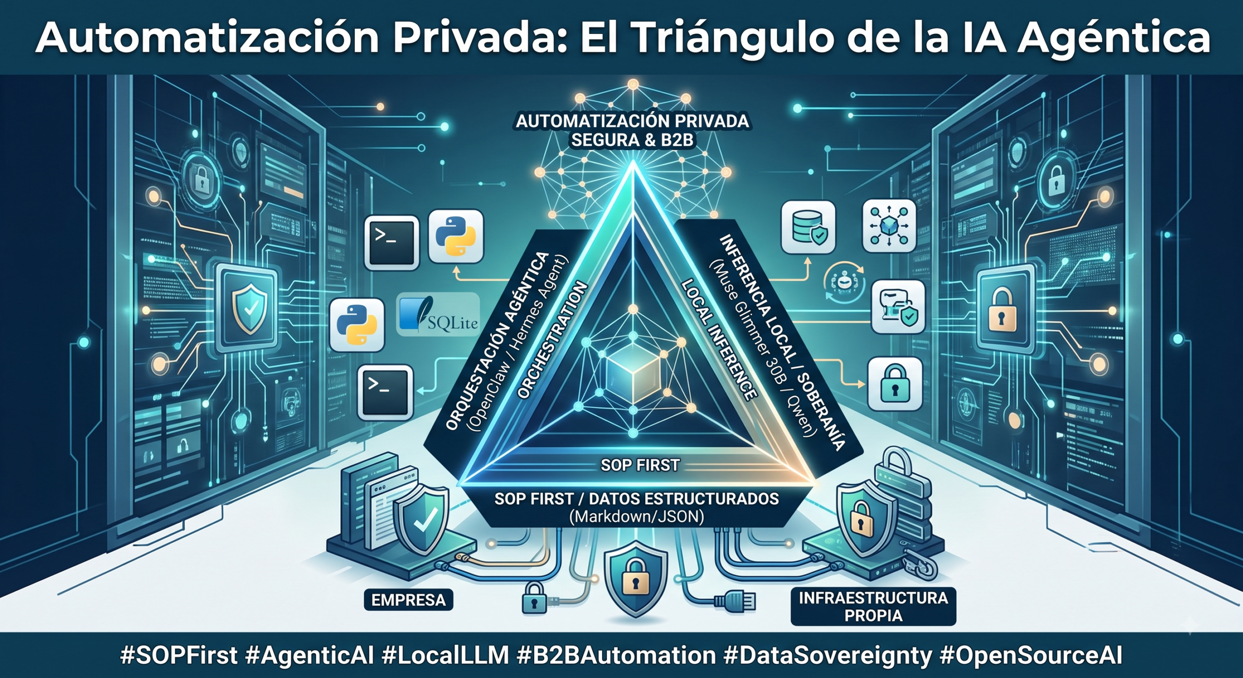 Automatización Privada: El Triángulo de la IA Agéntica